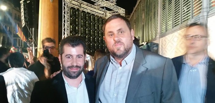 Simone Maulu - delegato di iRS e Oriol Junqueras - Presidente del Consiglio della Catalunya